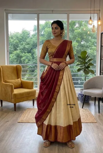 Women's Cotton Silk Lehenga Set with Rangoli Silk Dupatta